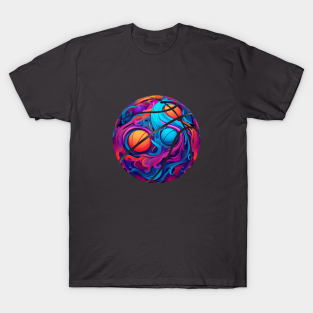 Basketball T-Shirt - Psychedelic Basketball by DavidLoblaw